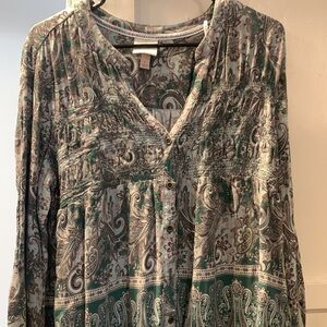 Knox Rose Paisley Print Women's Top Size Large